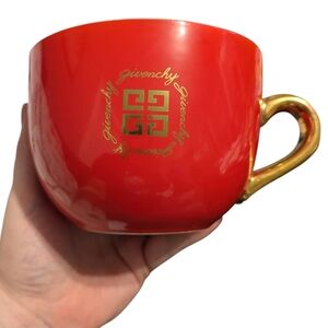 Givenchy Oversized Red Mug with Gold Handle